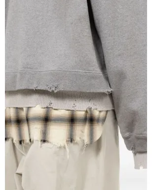 Maison MIHARA YASUHIRO レイヤードデザインのほつれヘム スウェットシャツ - サムネイル4