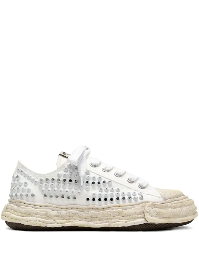 Maison MIHARA YASUHIRO Maison MIHARA YASUHIRO スタッズ付きキャンバス ローカットスニーカー - ホワイトの商品画像