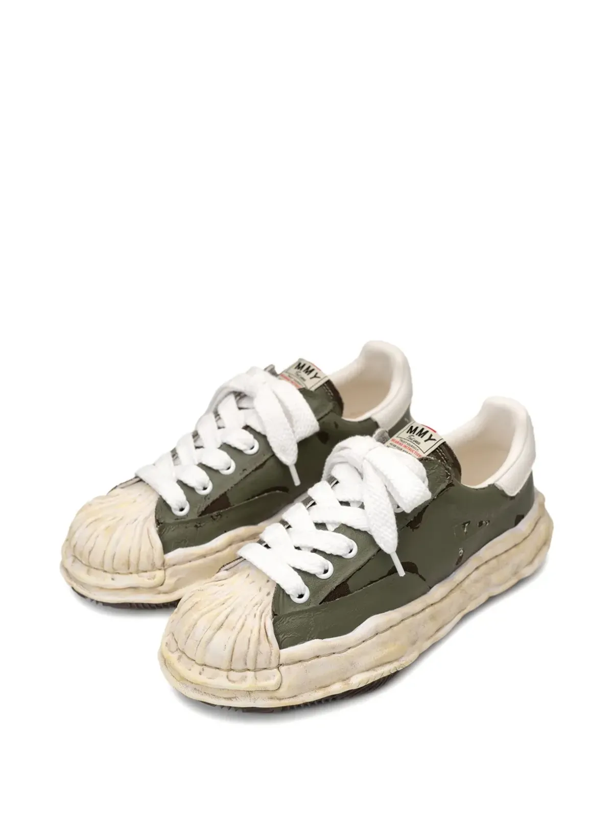 Maison MIHARA YASUHIRO ブレイキー torn-film ローカットスニーカー - 画像2