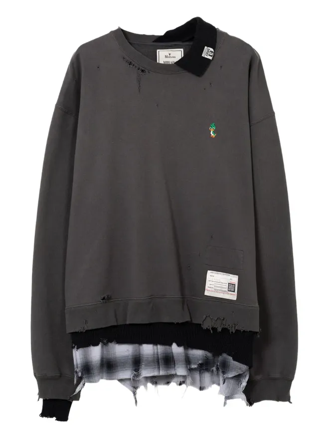 Maison MIHARA YASUHIRO Maison MIHARA YASUHIRO layered distressed-detail sweatshirt - Blackの商品画像