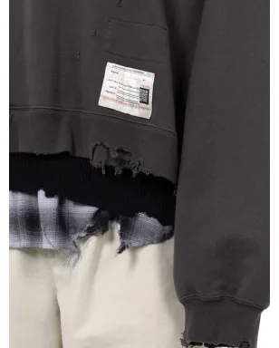 Maison MIHARA YASUHIRO layered distressed-detail sweatshirt - Black - サムネイル5