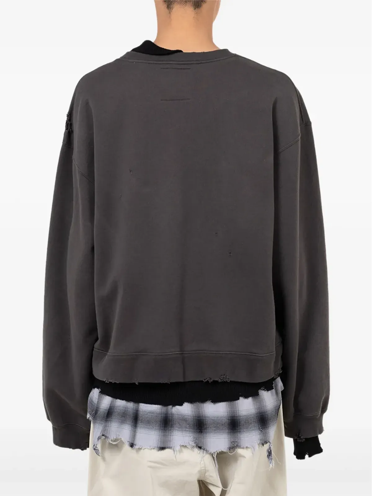 Maison MIHARA YASUHIRO layered distressed-detail sweatshirt - Black - 画像3