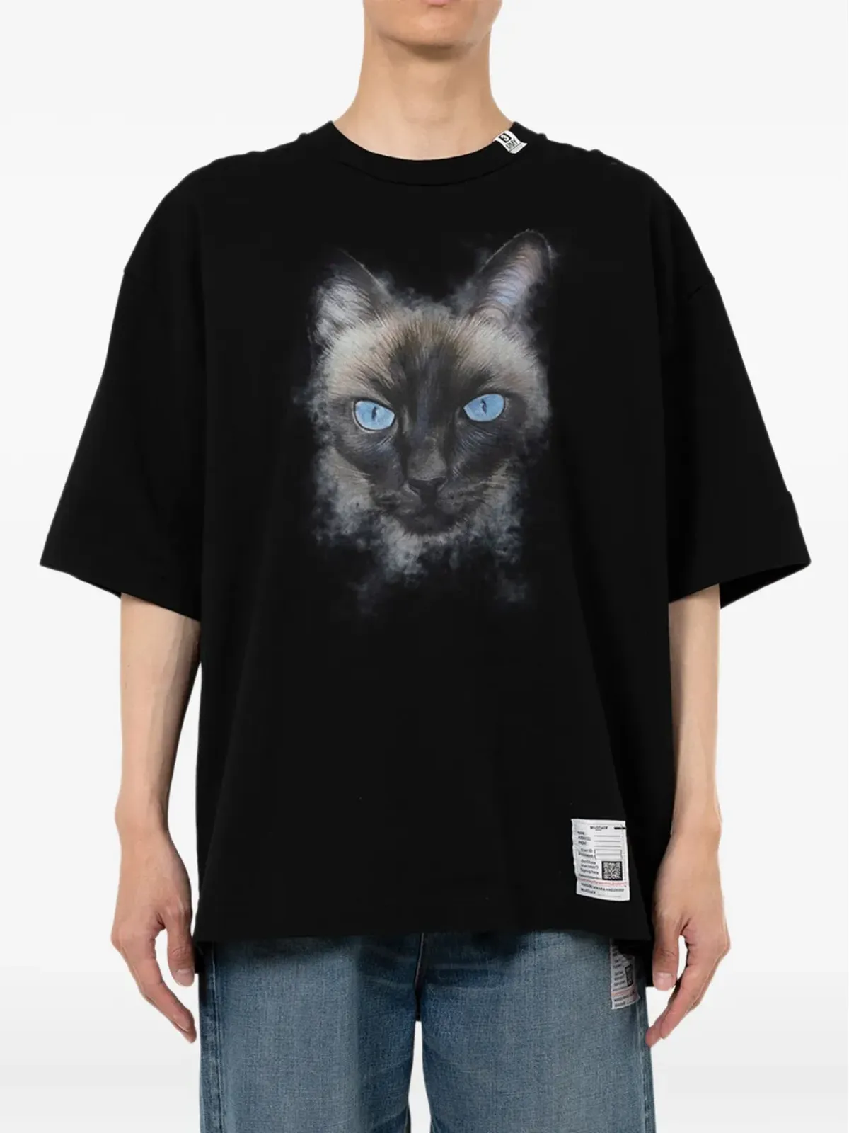 Maison MIHARA YASUHIRO 猫プリント テキストディテール Tシャツ - 画像2