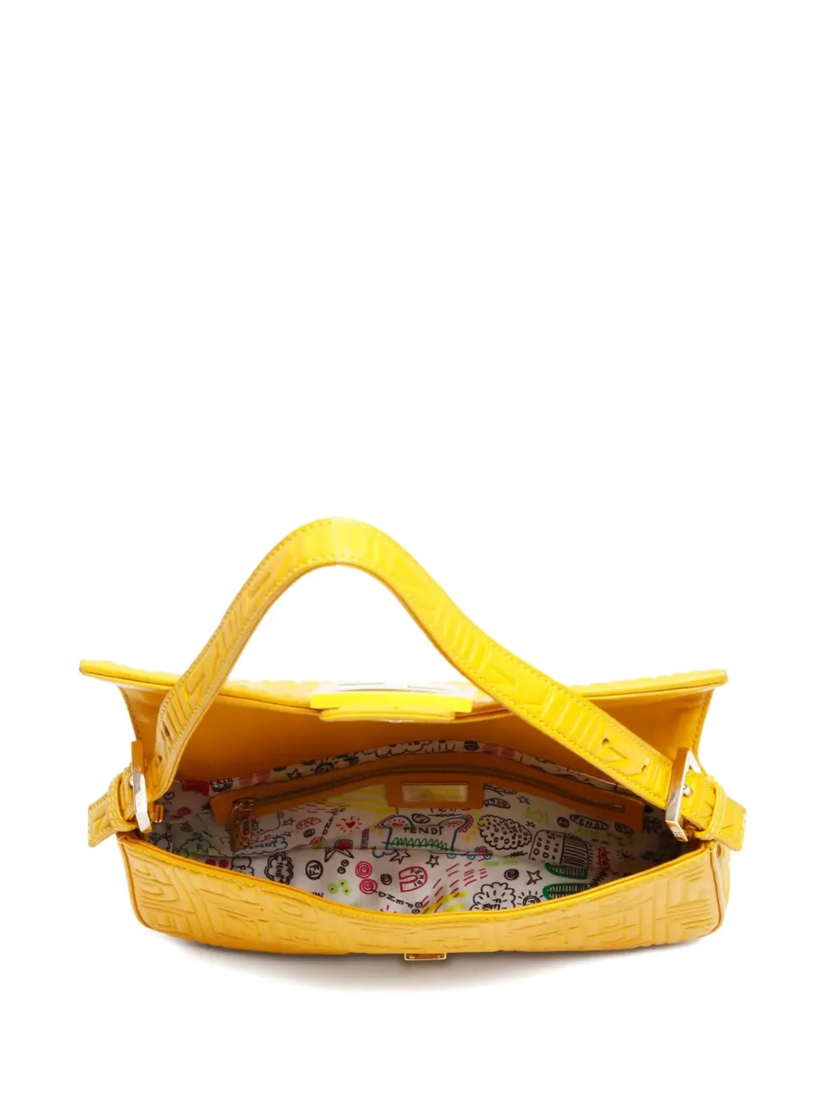 Fendi Pre-Owned バゲットショルダーバッグ イエロー - 画像5