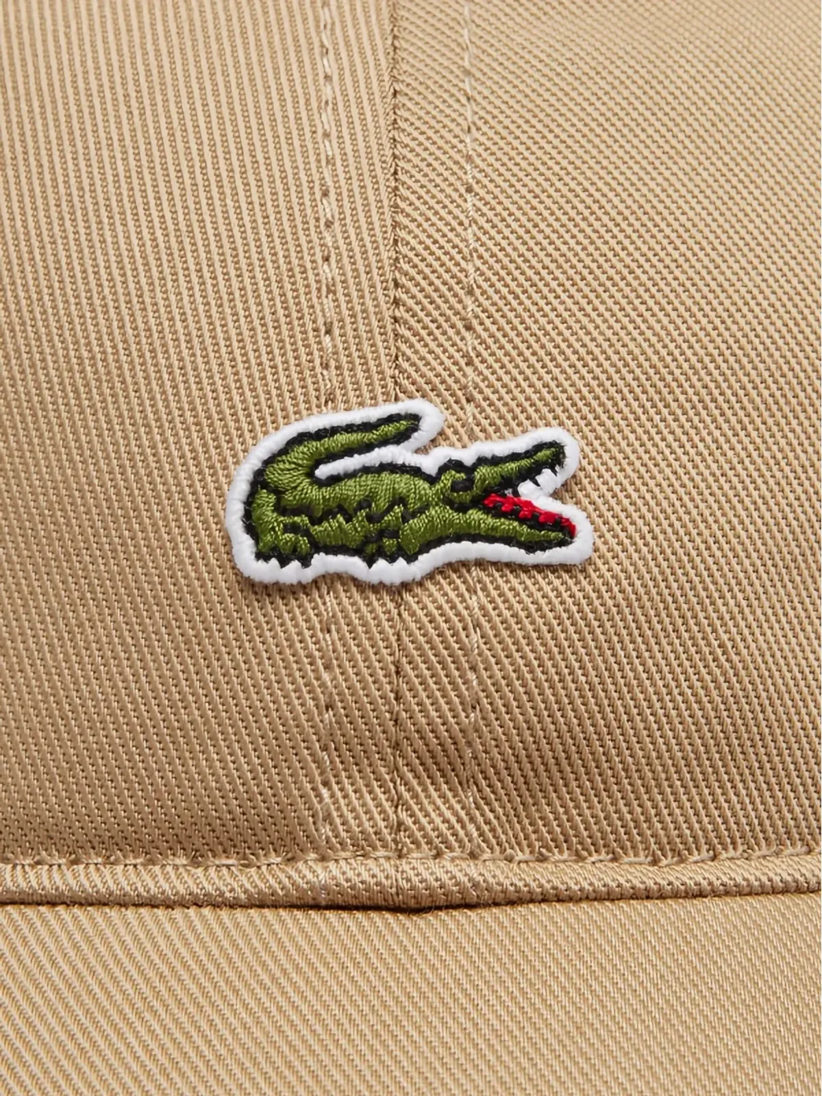 Lacoste ベージュのワニ刺繍ベースボールキャップ - 画像4