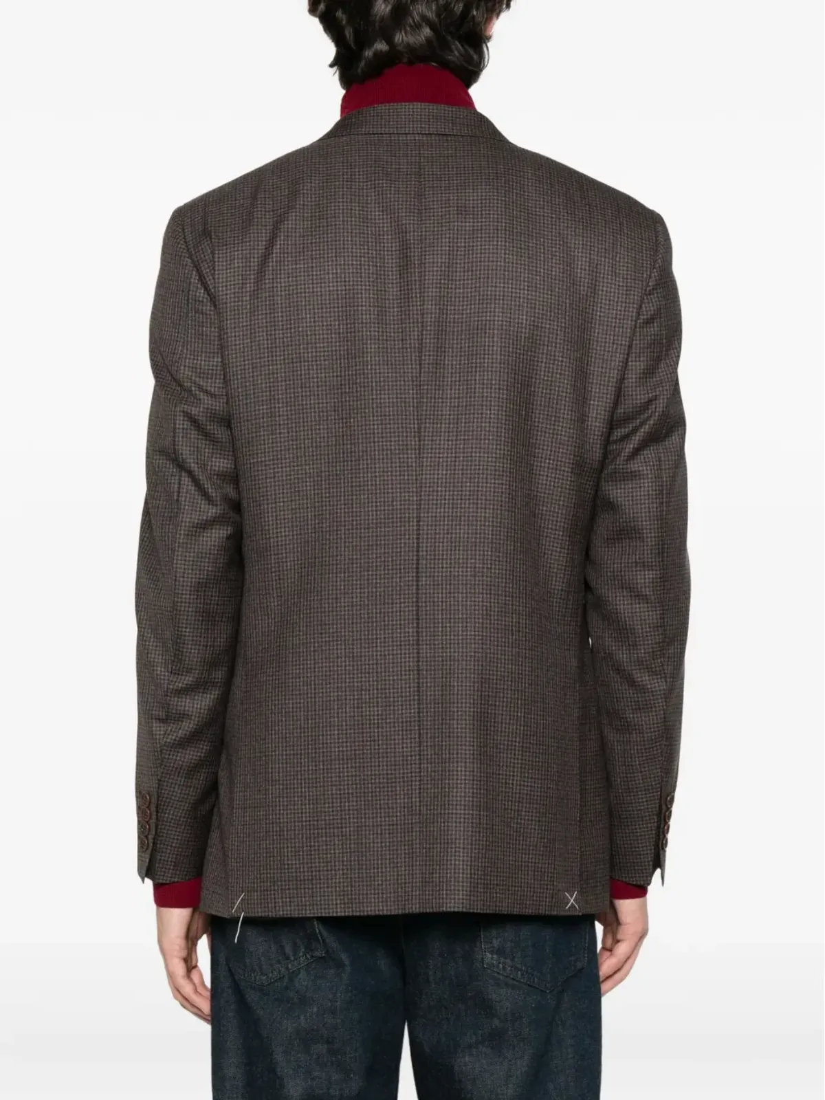 Canali チェック柄2ボタンブレザー - 画像4