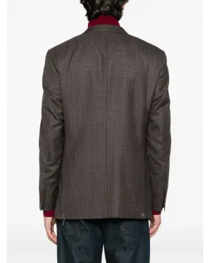 Canali チェック柄2ボタンブレザー - サムネイル4