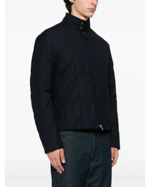 Canali キルテッド ダイヤモンド柄 ダウンジャケット ブルー - サムネイル3