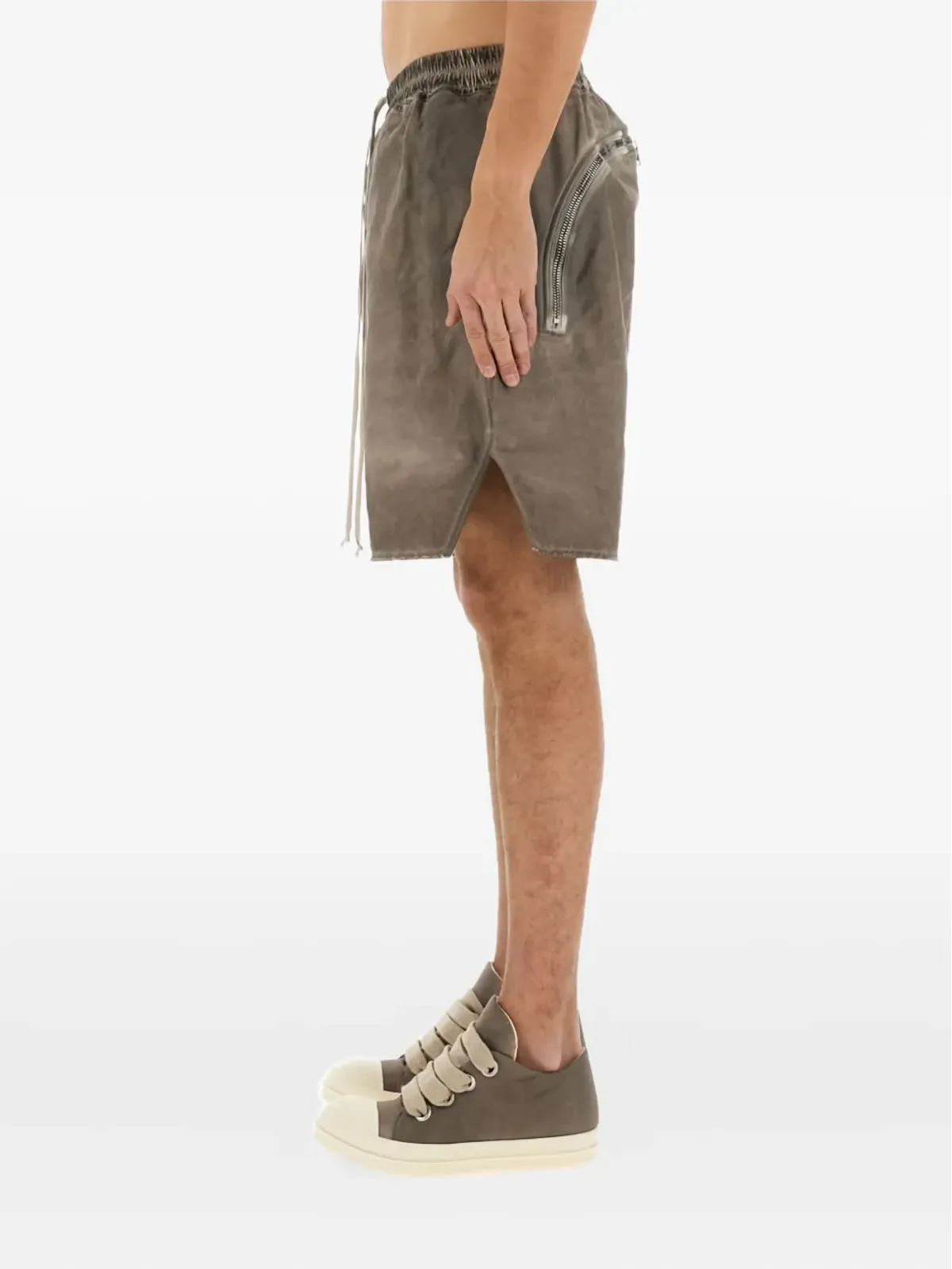Rick Owens DRKSHDW ジップフレイドショーツ - 画像3