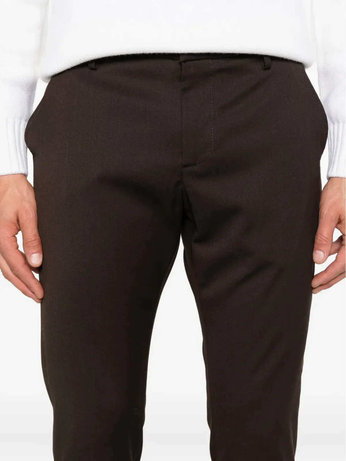 DONDUP cuffed wool trousers - Brown - 画像5