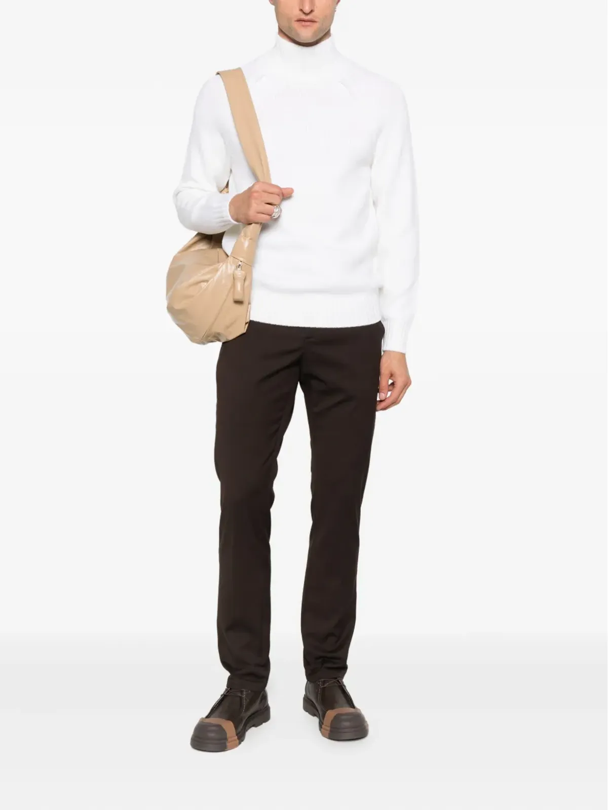 DONDUP cuffed wool trousers - Brown - 画像2