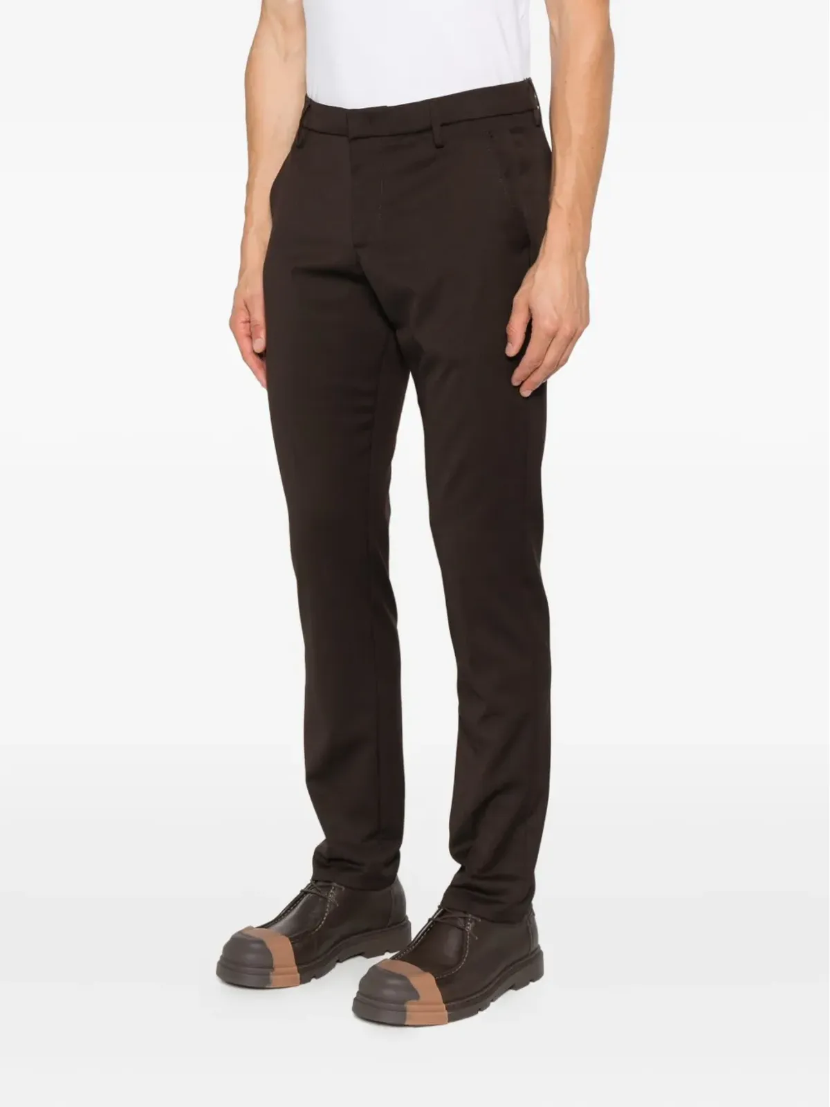 DONDUP cuffed wool trousers - Brown - 画像3