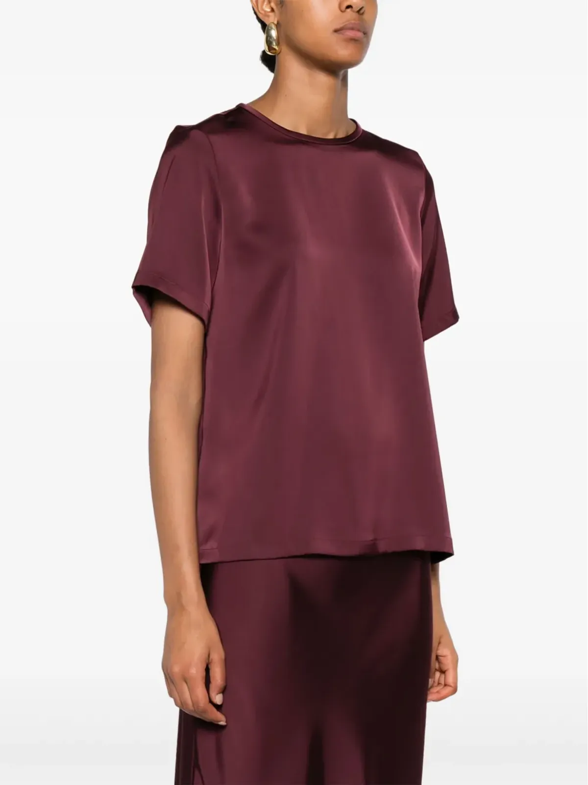I BLUES short-sleeve round-neck blouse - Red - 画像3