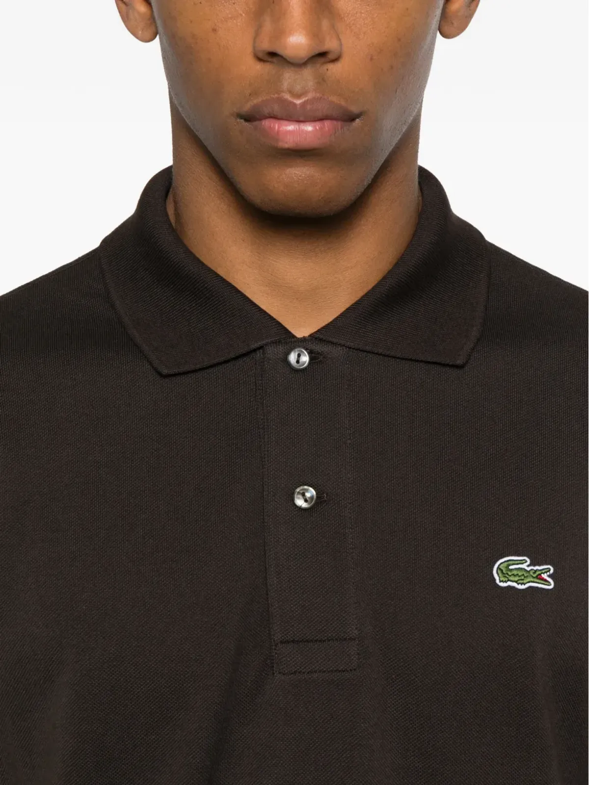 Lacoste ロゴディテール ボタンポロシャツ - Brown - 画像5