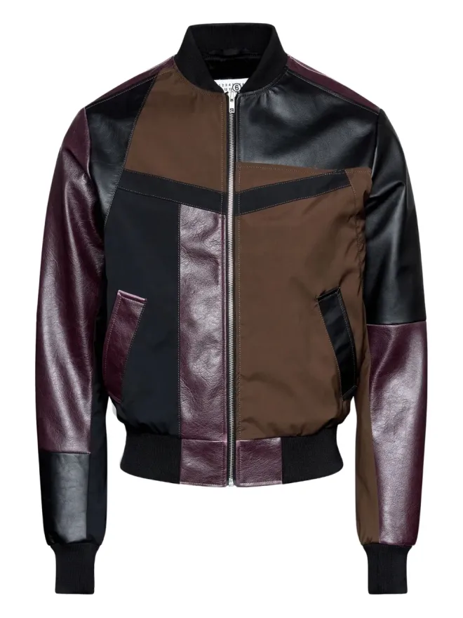 MM6 Maison Margiela MM6 Maison Margiela レザーパネル ボンバージャケット ブラウンの商品画像