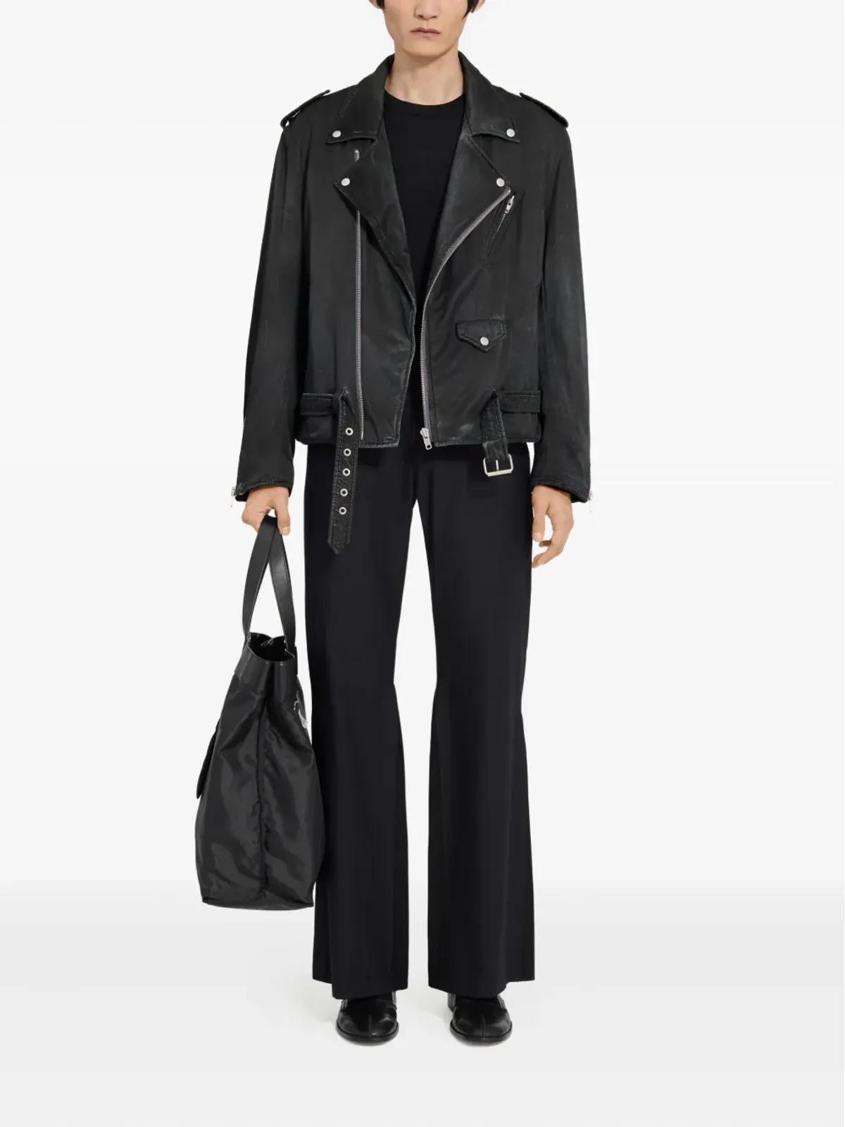 MM6 Maison Margiela アシンメトリカルジップ バイカージャケット - 画像2