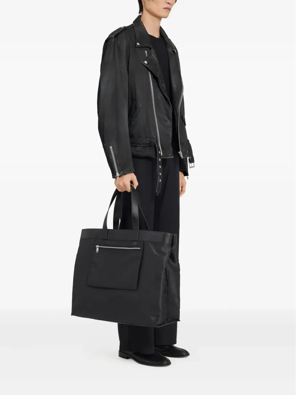 MM6 Maison Margiela アシンメトリカルジップ バイカージャケット - 画像3