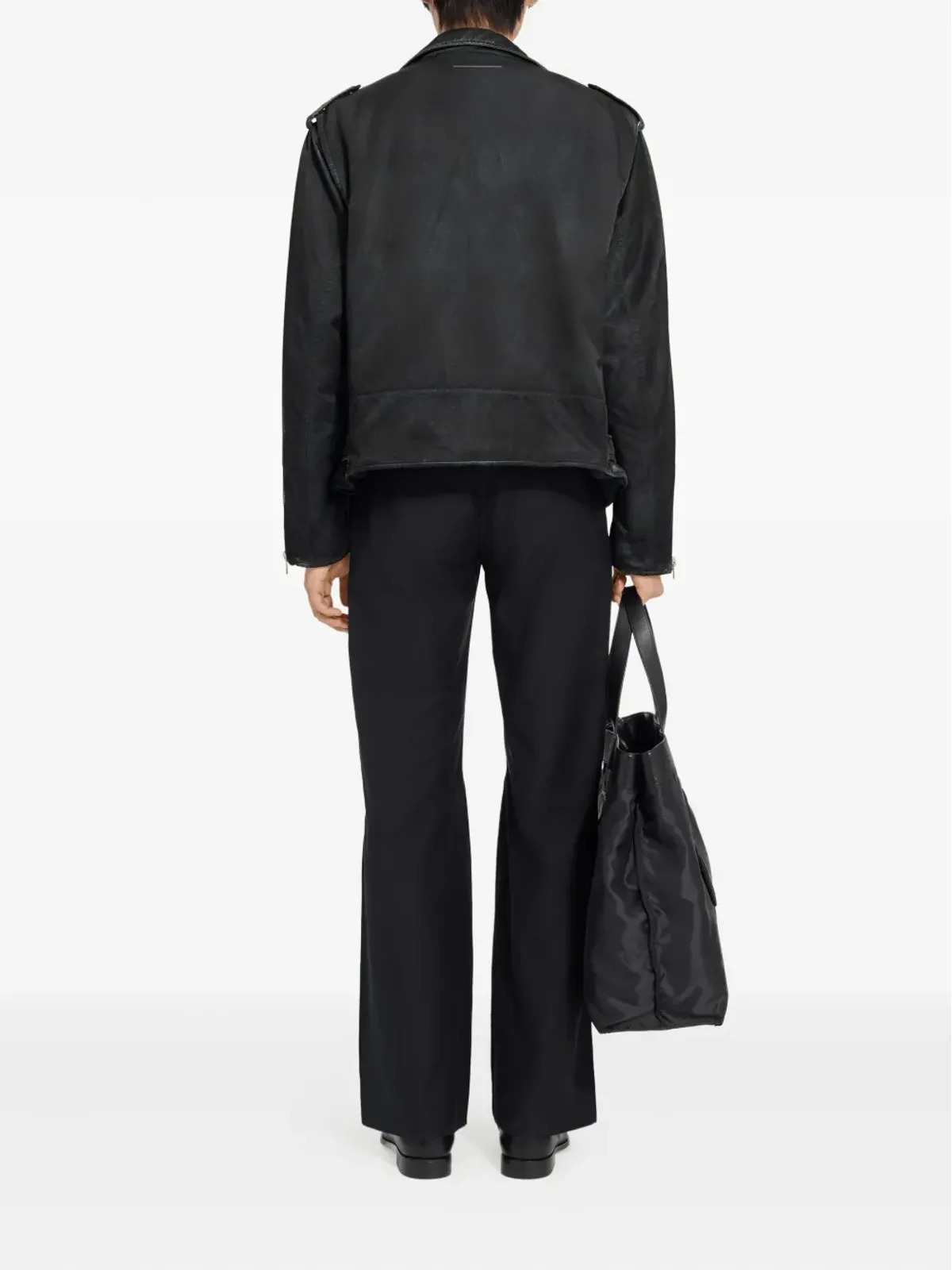MM6 Maison Margiela アシンメトリカルジップ バイカージャケット - 画像4