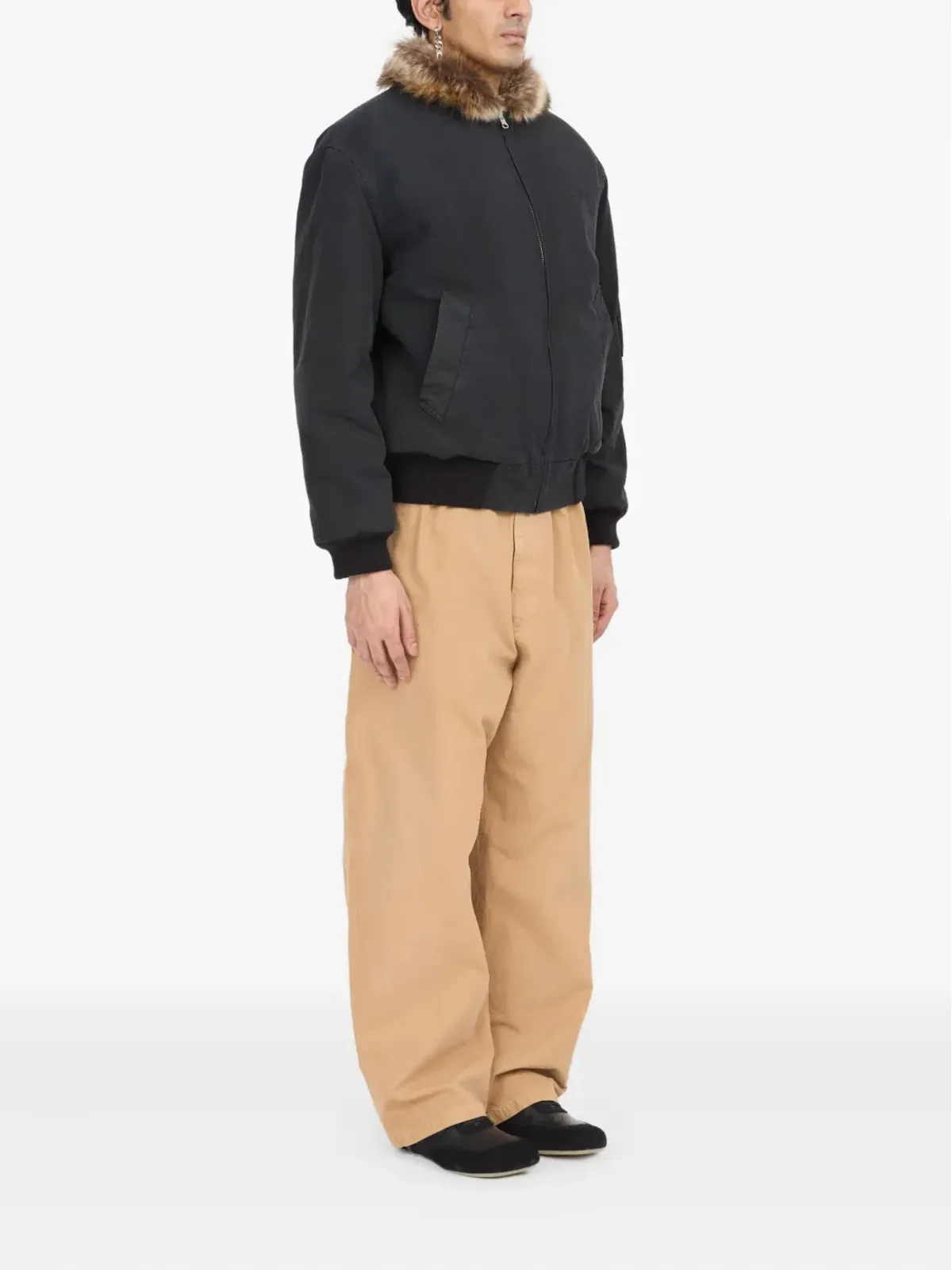 MM6 Maison Margiela ファー襟付きコットンジャケット - 画像3
