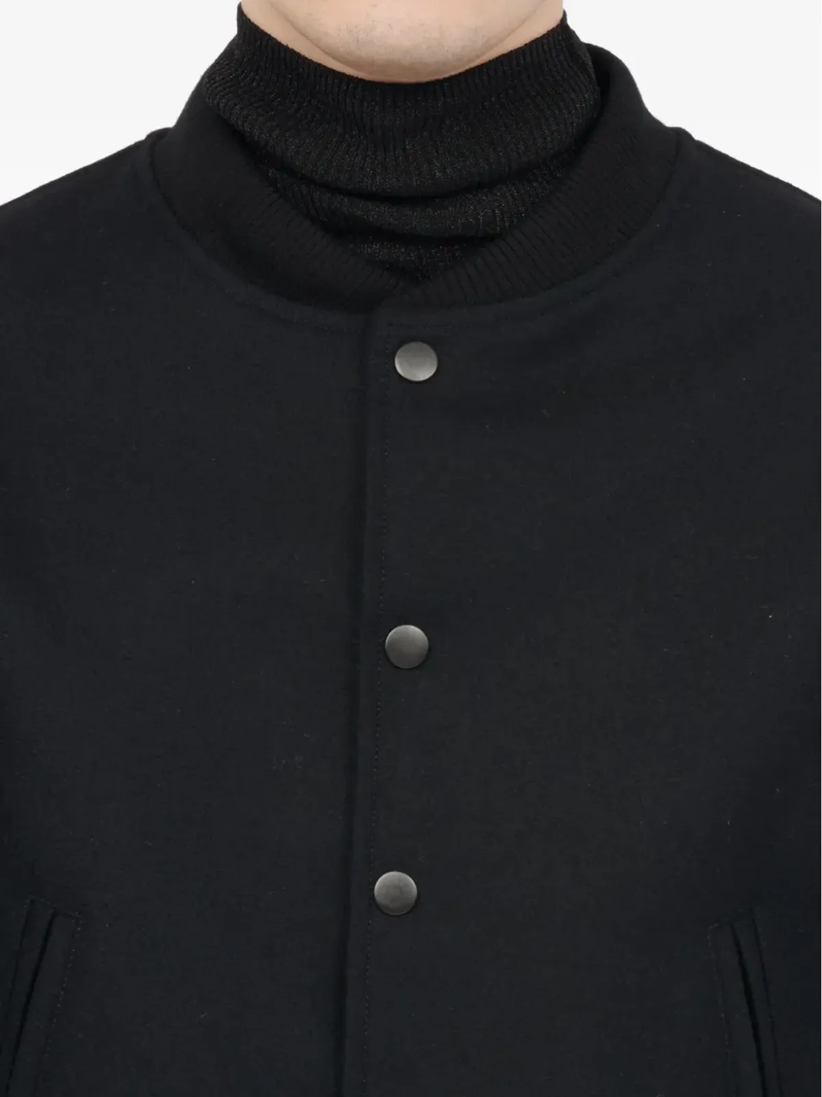 MM6 Maison Margiela レザー袖ウールジャケット - 画像5