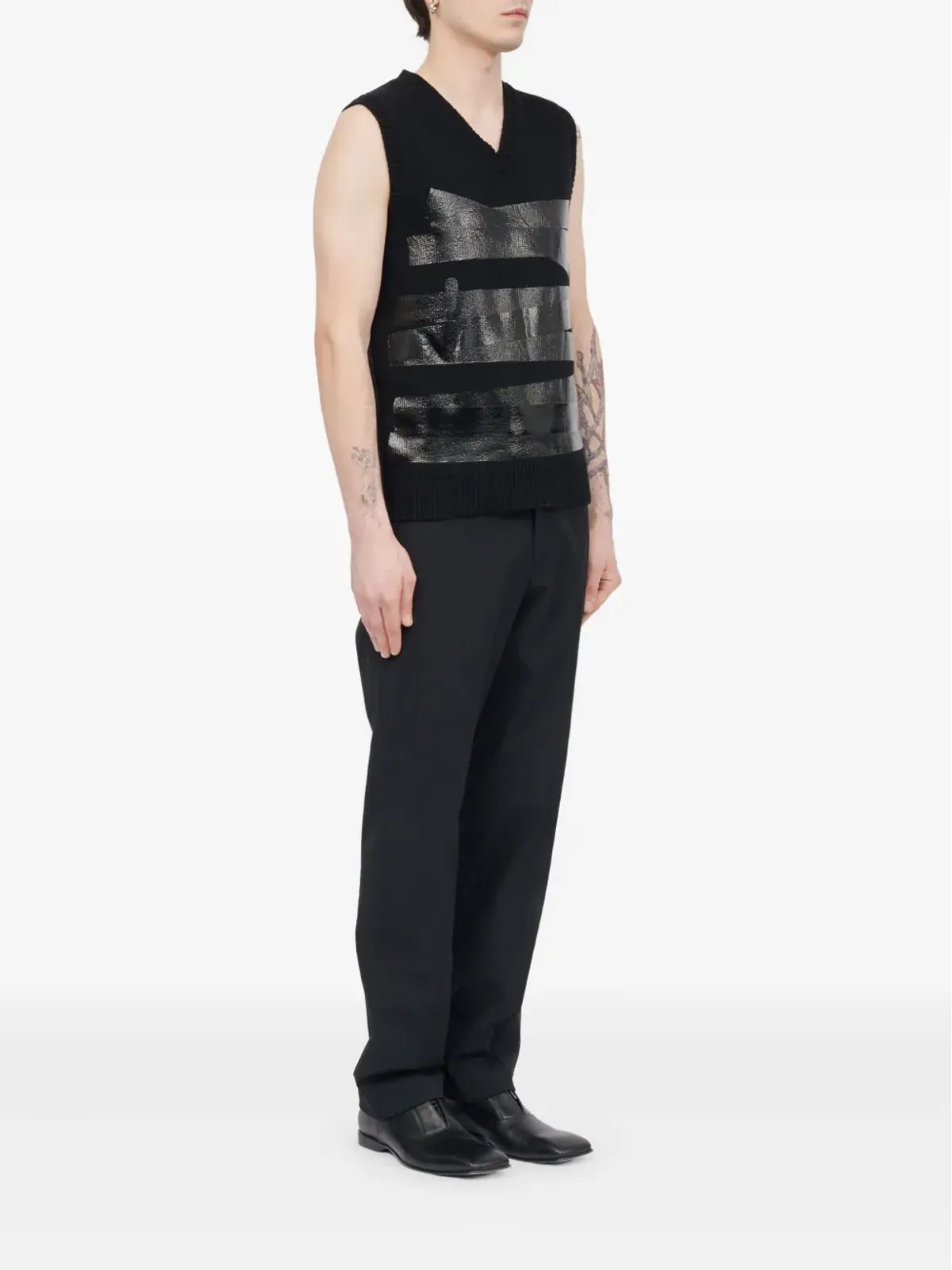 MM6 Maison Margiela Vネック ウール ベスト - 画像3