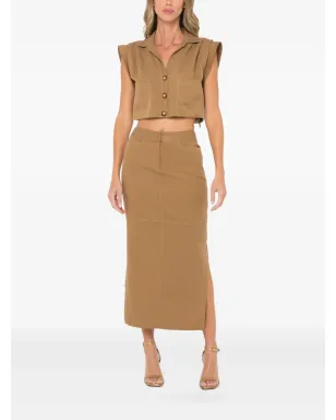 JBQ Preen button-up cropped shirt - Neutrals - サムネイル2