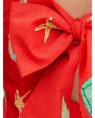 NEVER FULLY DRESSED 貝殻プリント ボウバック ミニドレス - サムネイル3
