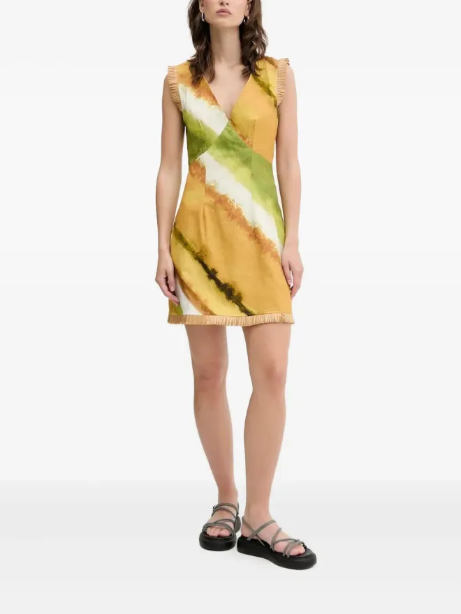 Never Fully Dressed NEVER FULLY DRESSED ディア アブストラクトプリント フリンジ ミニドレスの商品画像