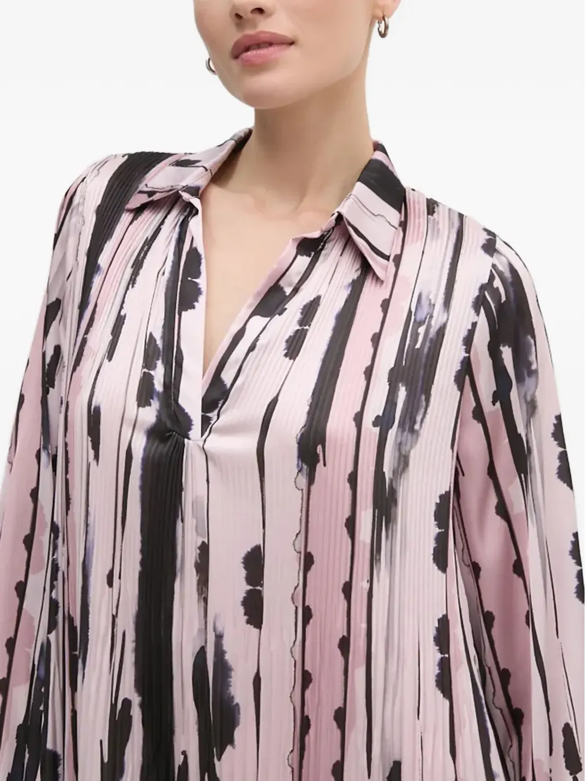 Sandro Ferrone abstract-print pleated shirt dress - Pink - 画像5