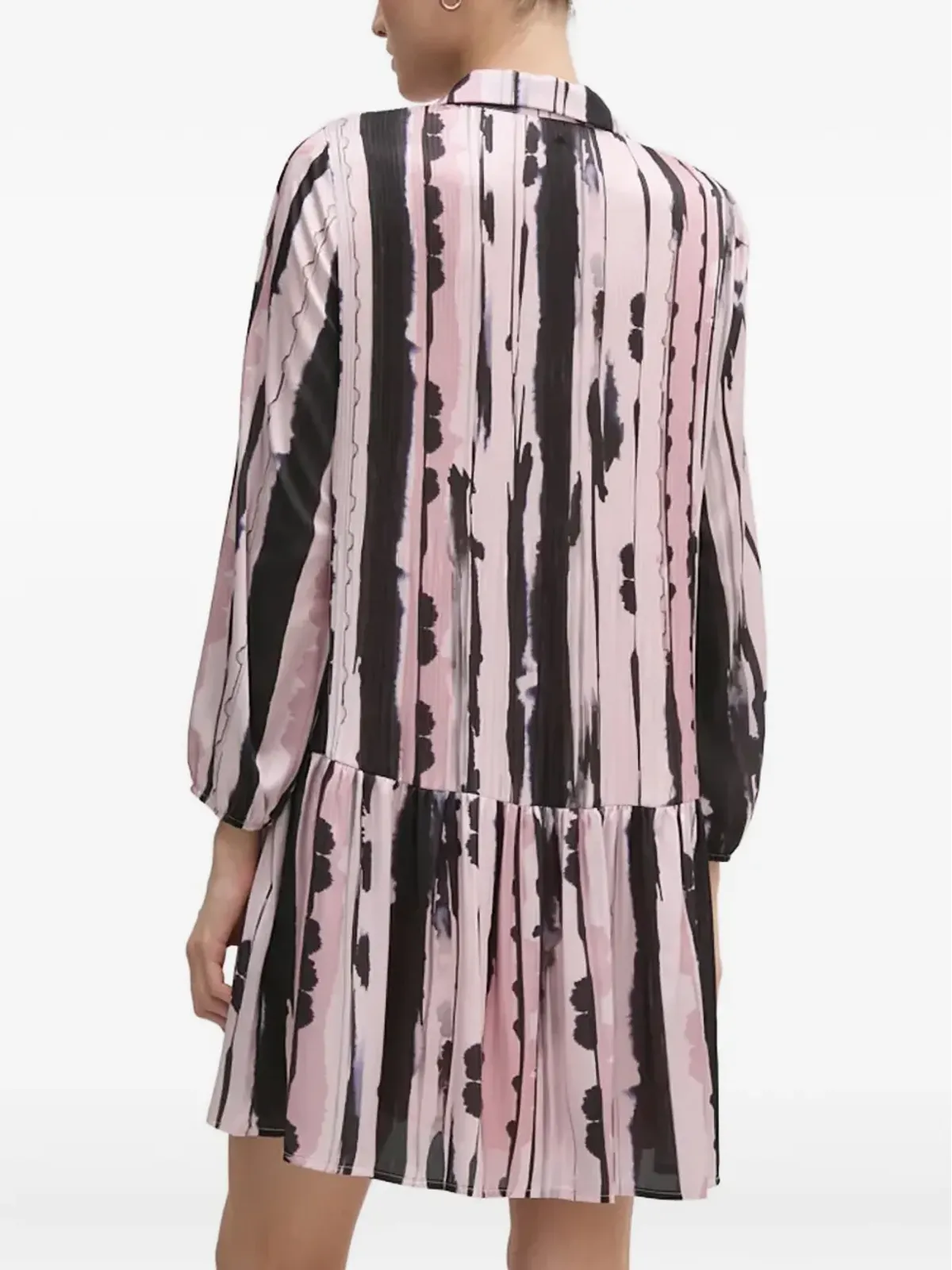 Sandro Ferrone abstract-print pleated shirt dress - Pink - 画像3