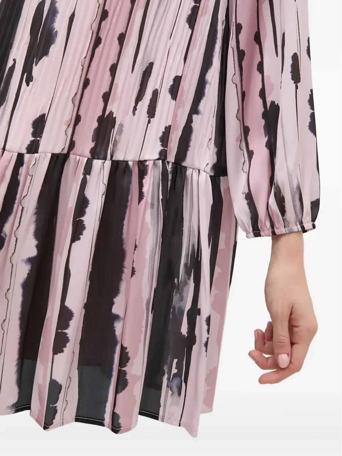 Sandro Ferrone abstract-print pleated shirt dress - Pink - 画像4
