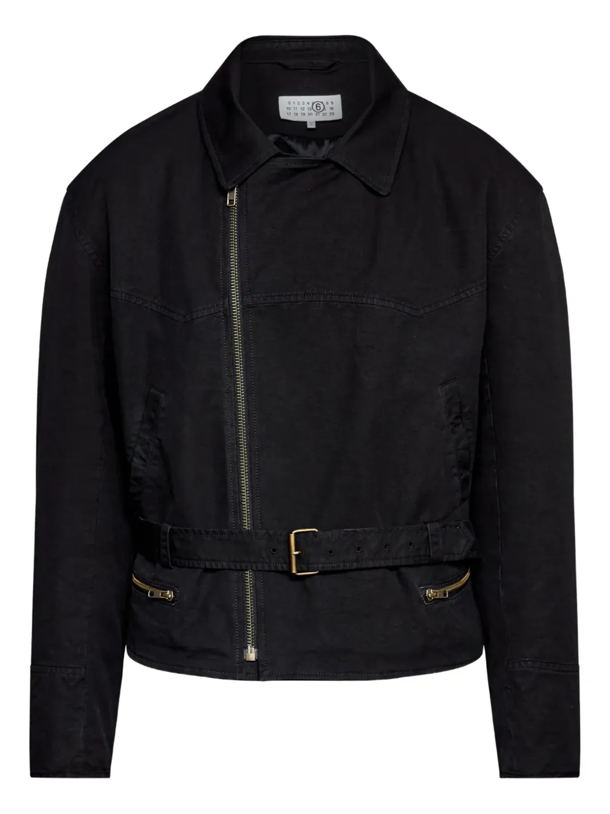 MM6 Maison Margiela ベルト付きアシンメトリックジップジャケット - 画像1