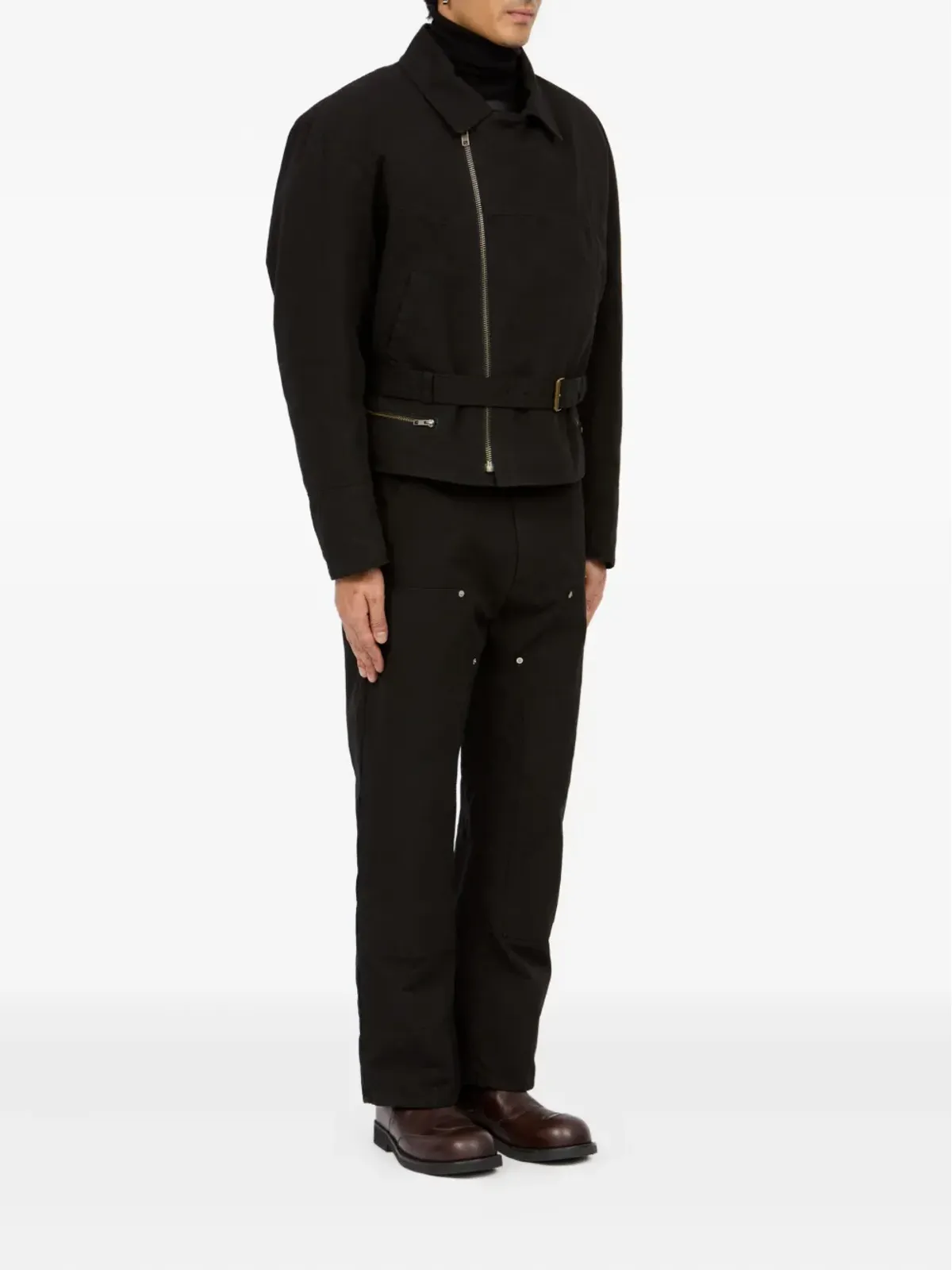 MM6 Maison Margiela ベルト付きアシンメトリックジップジャケット - 画像3