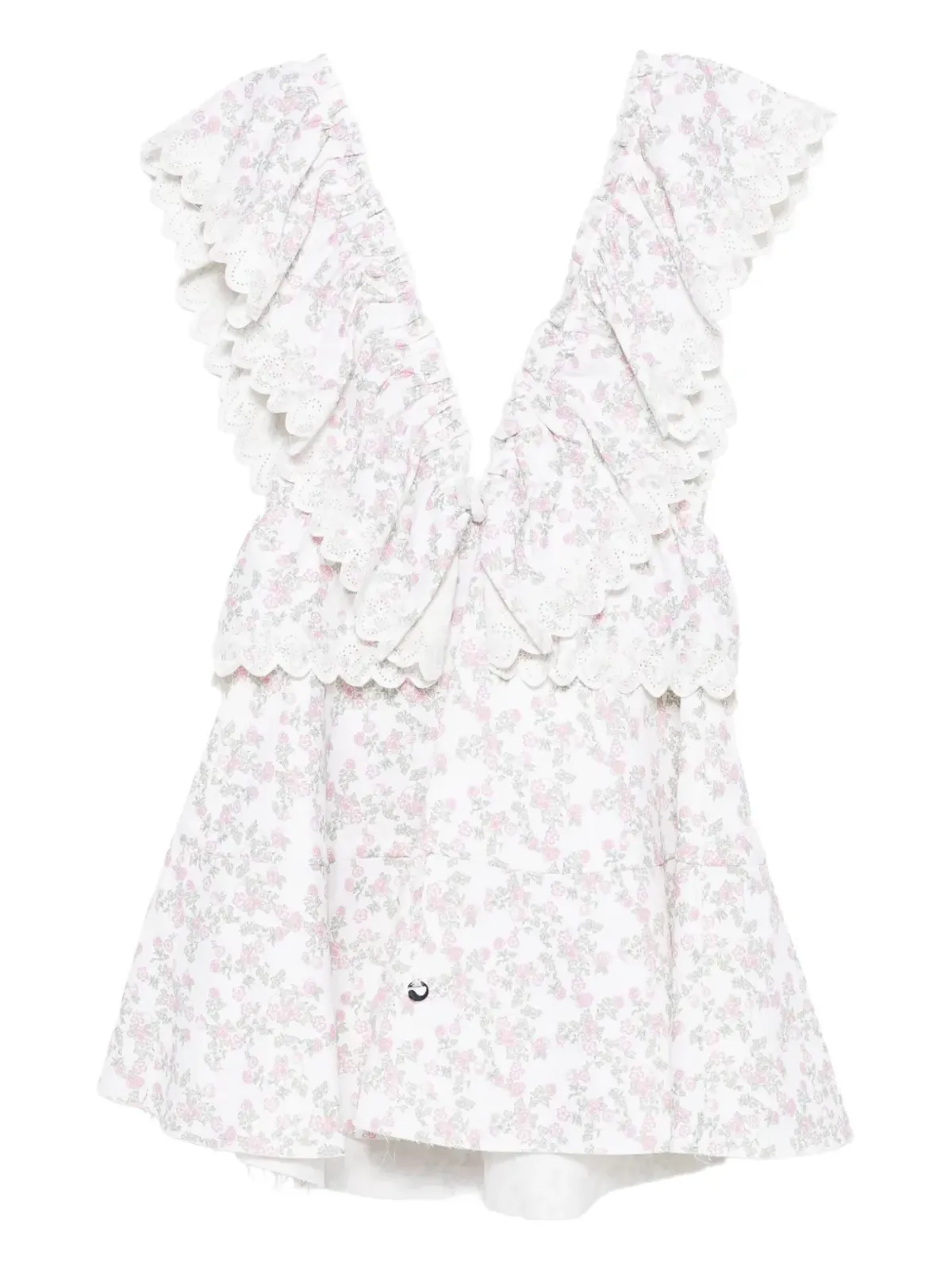 Coperni 花柄プリントのフリルドレス - White - 画像1