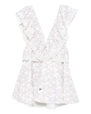 Coperni 花柄プリントのフリルドレス - White - サムネイル1