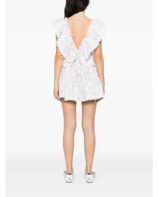 Coperni 花柄プリントのフリルドレス - White - サムネイル4
