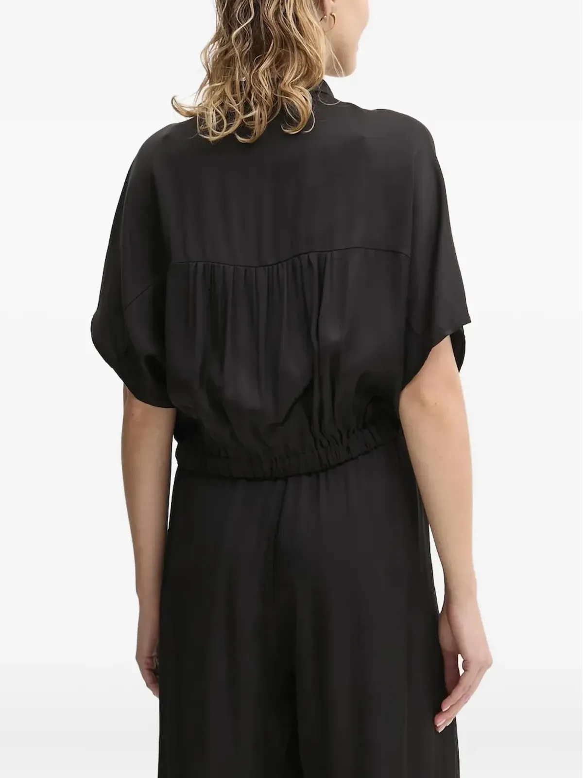 Sessùn Alfassa night tie-front short-sleeve shirt - Black - 画像2