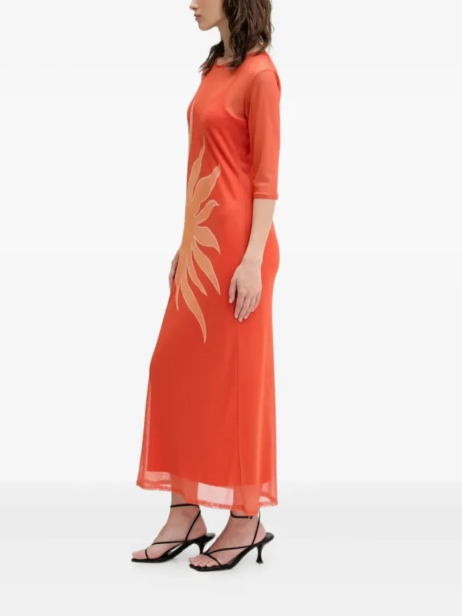 Never Fully Dressed NEVER FULLY DRESSED サンプリント メッシュ マキシドレスの商品画像