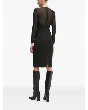Sandro Ferrone メッシュパネル長袖ミディドレス - サムネイル3