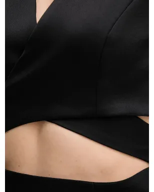 Sandro Ferrone カットアウトVネック マキシドレス ブラック - サムネイル3