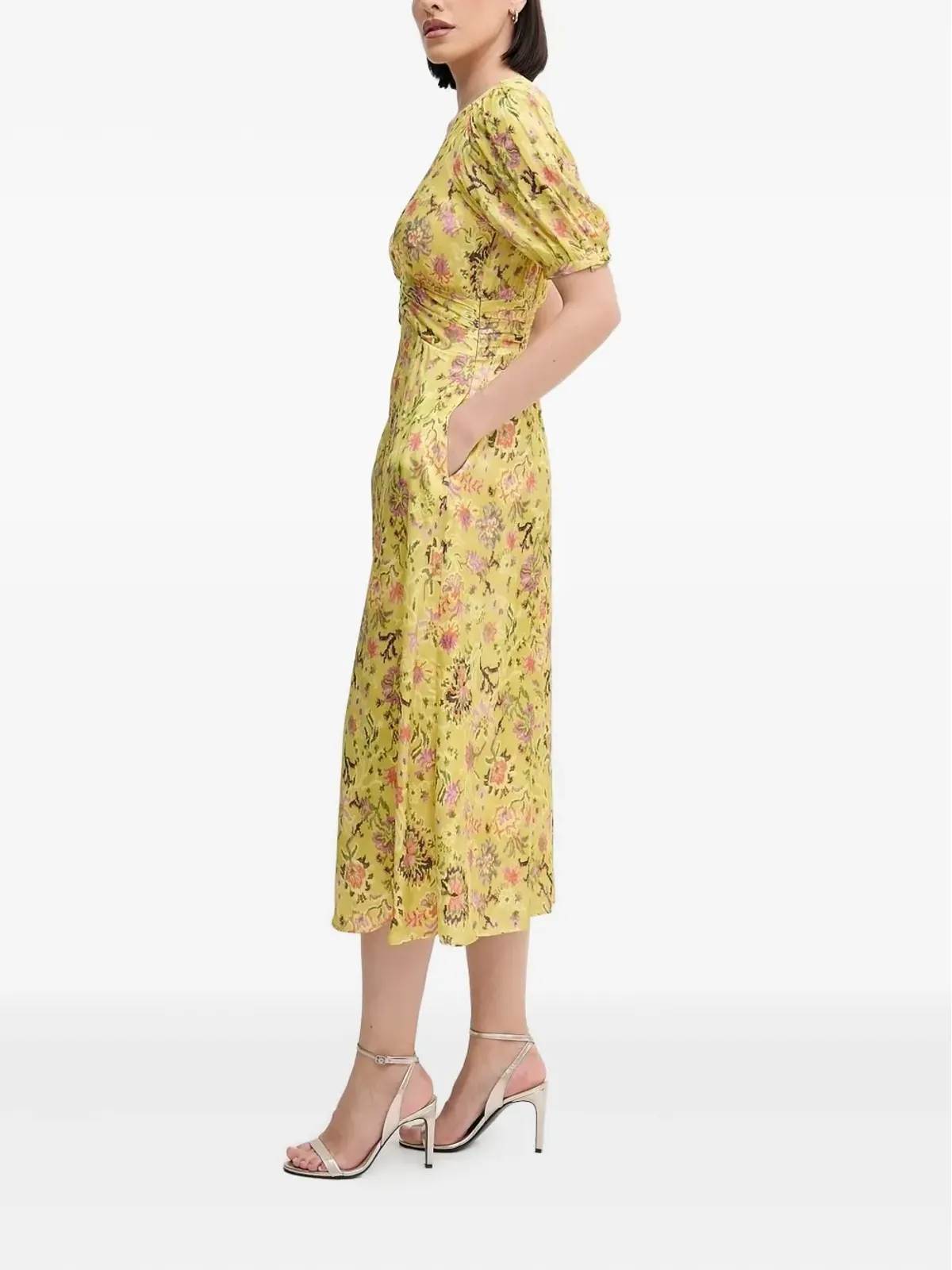 Pedro Del Hierro パフスリーブ花柄ミディドレス - 画像2