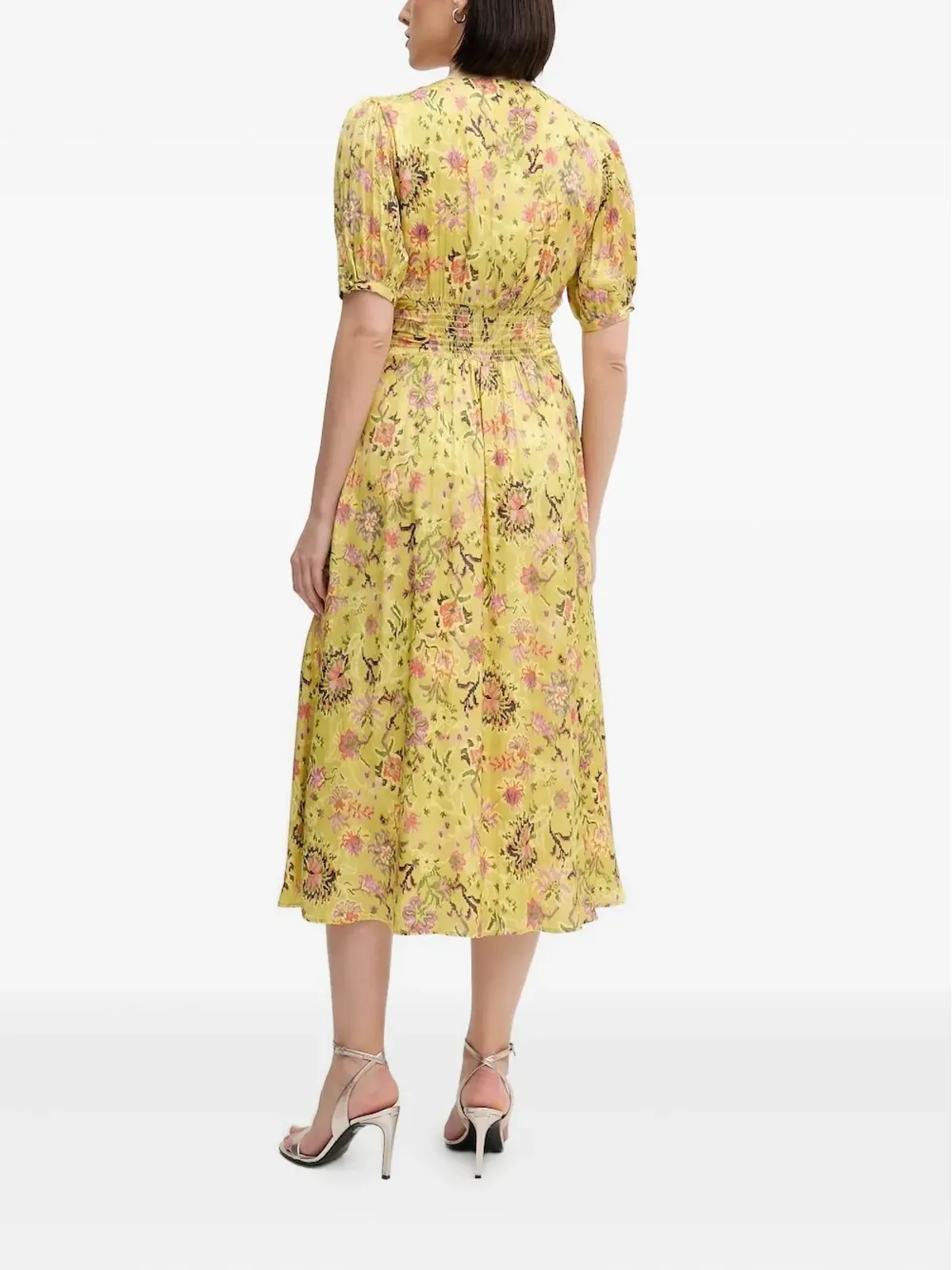 Pedro Del Hierro パフスリーブ花柄ミディドレス - 画像3