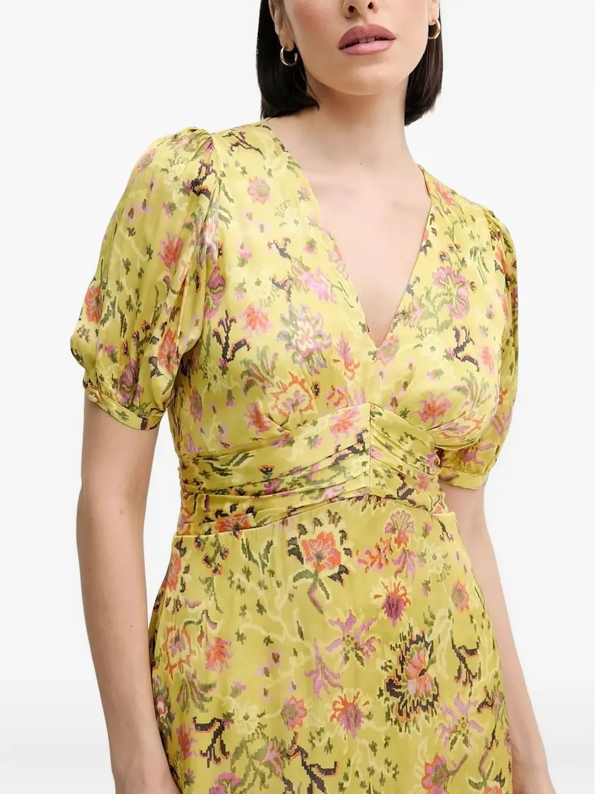 Pedro Del Hierro パフスリーブ花柄ミディドレス - 画像4