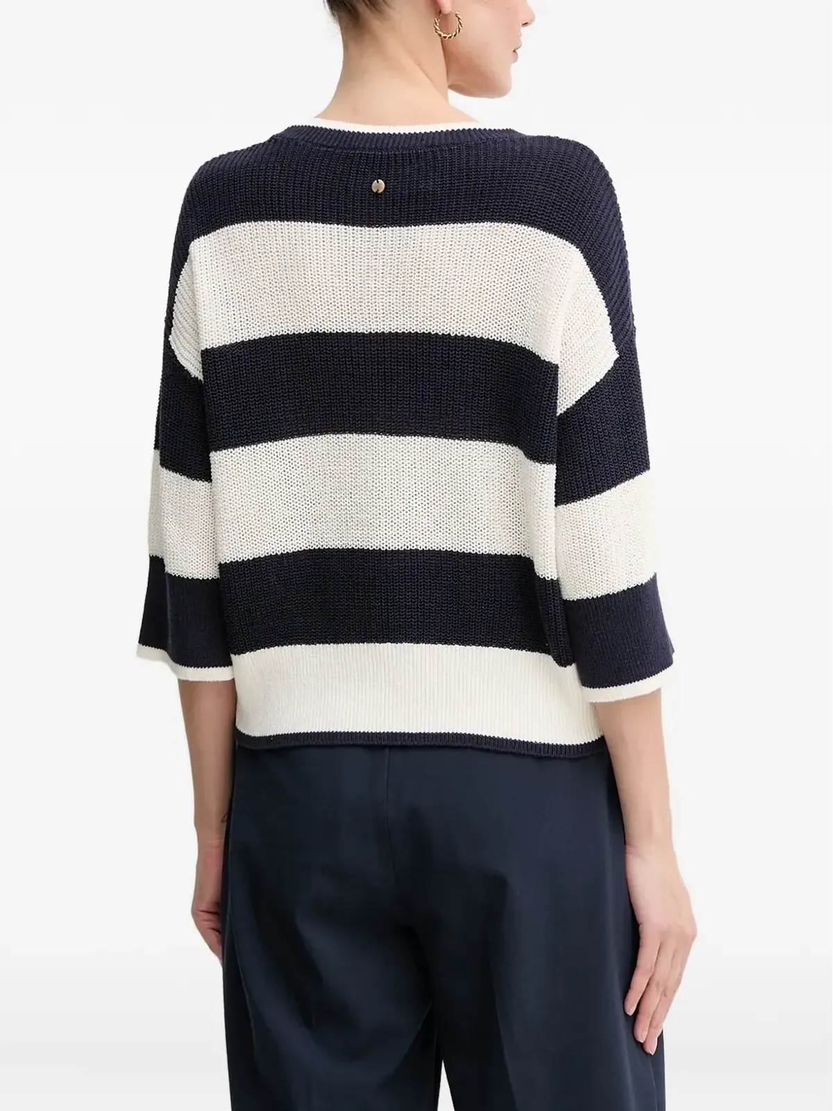 Pedro Del Hierro ストライプ柄 七分袖ニットセーター - 画像2