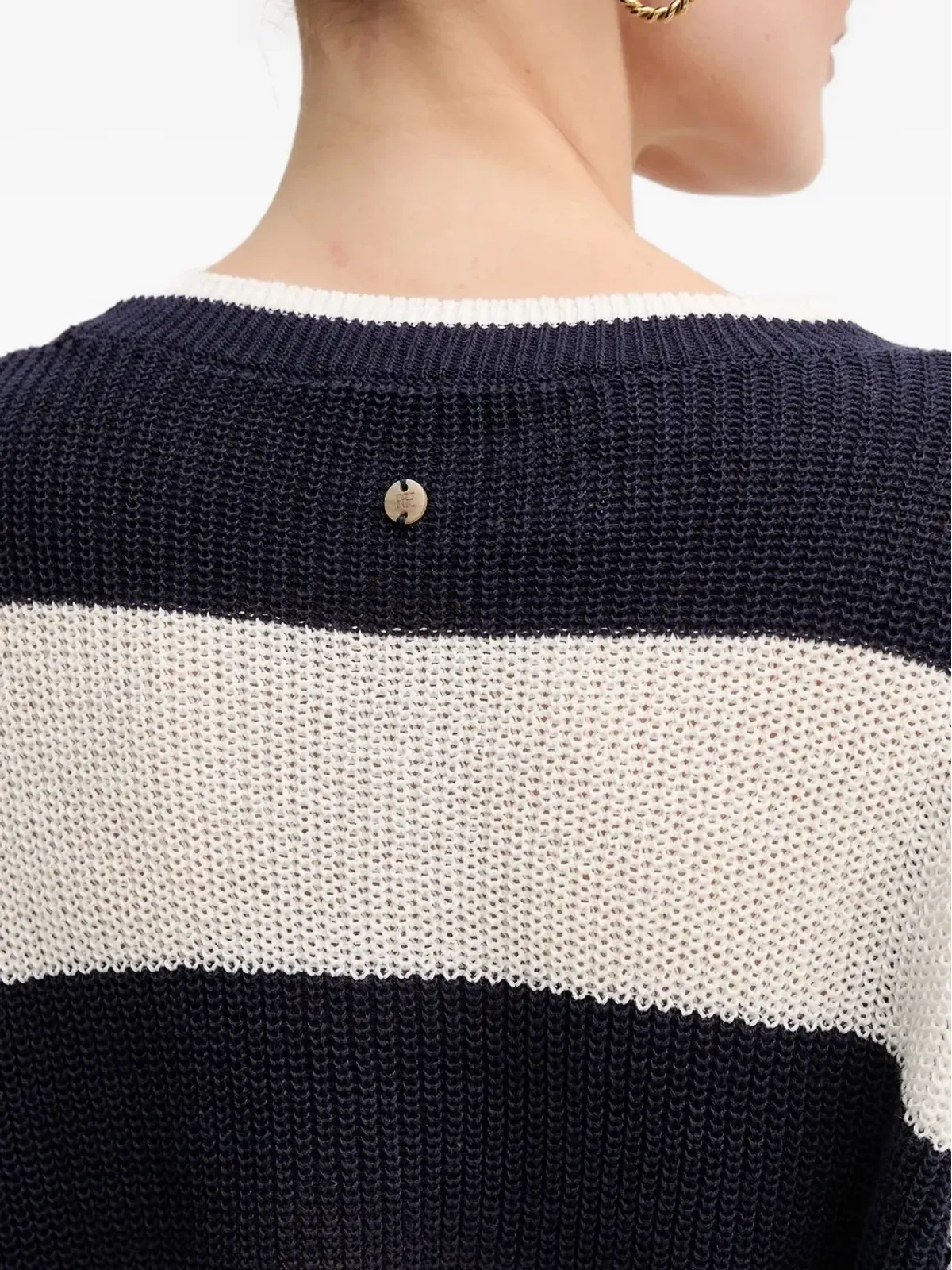 Pedro Del Hierro ストライプ柄 七分袖ニットセーター - 画像3