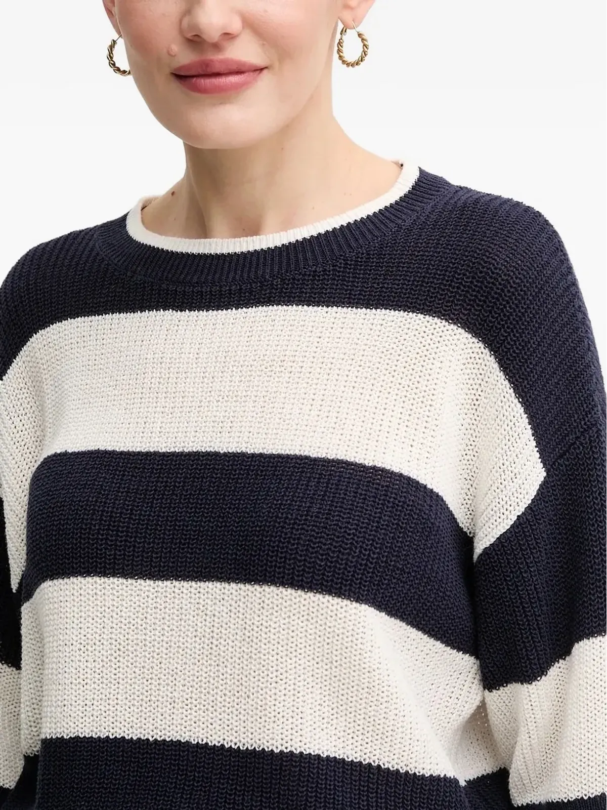 Pedro Del Hierro ストライプ柄 七分袖ニットセーター - 画像4