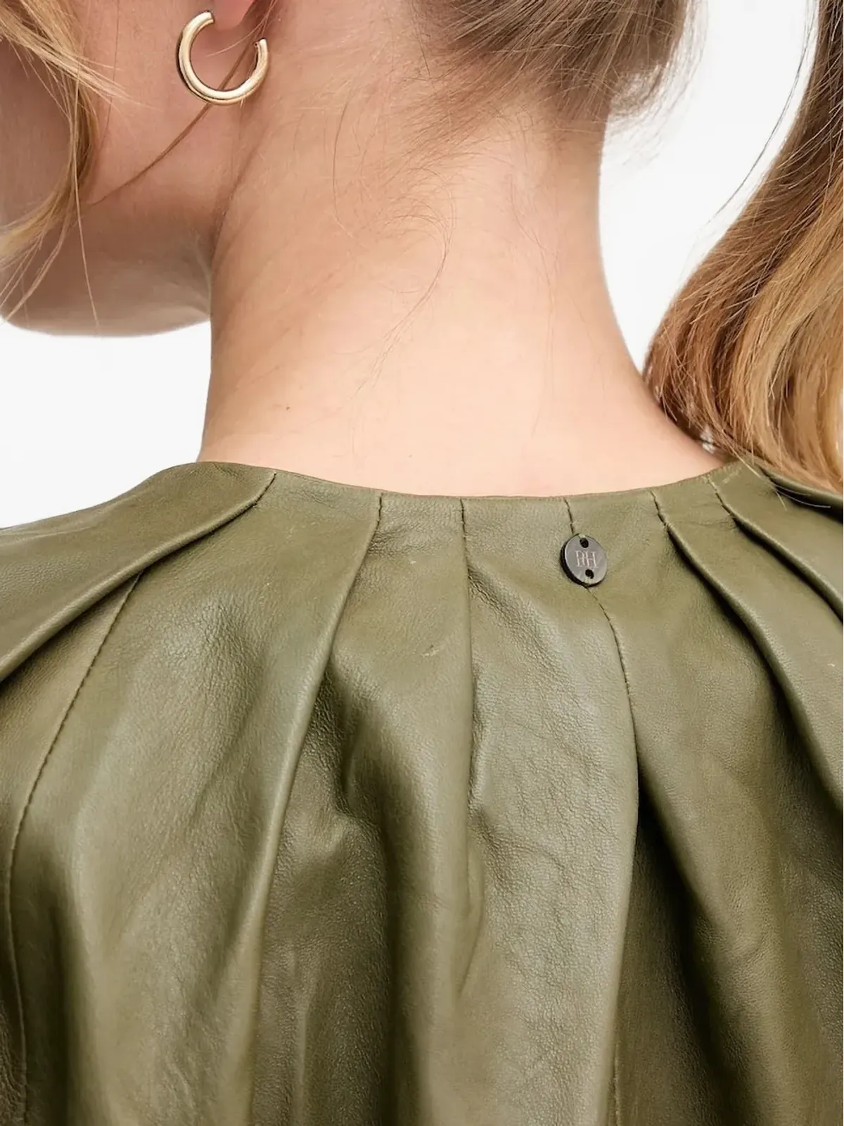 Pedro Del Hierro プリーツレザージャケット - 画像5