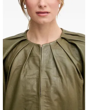 Pedro Del Hierro プリーツレザージャケット - サムネイル4
