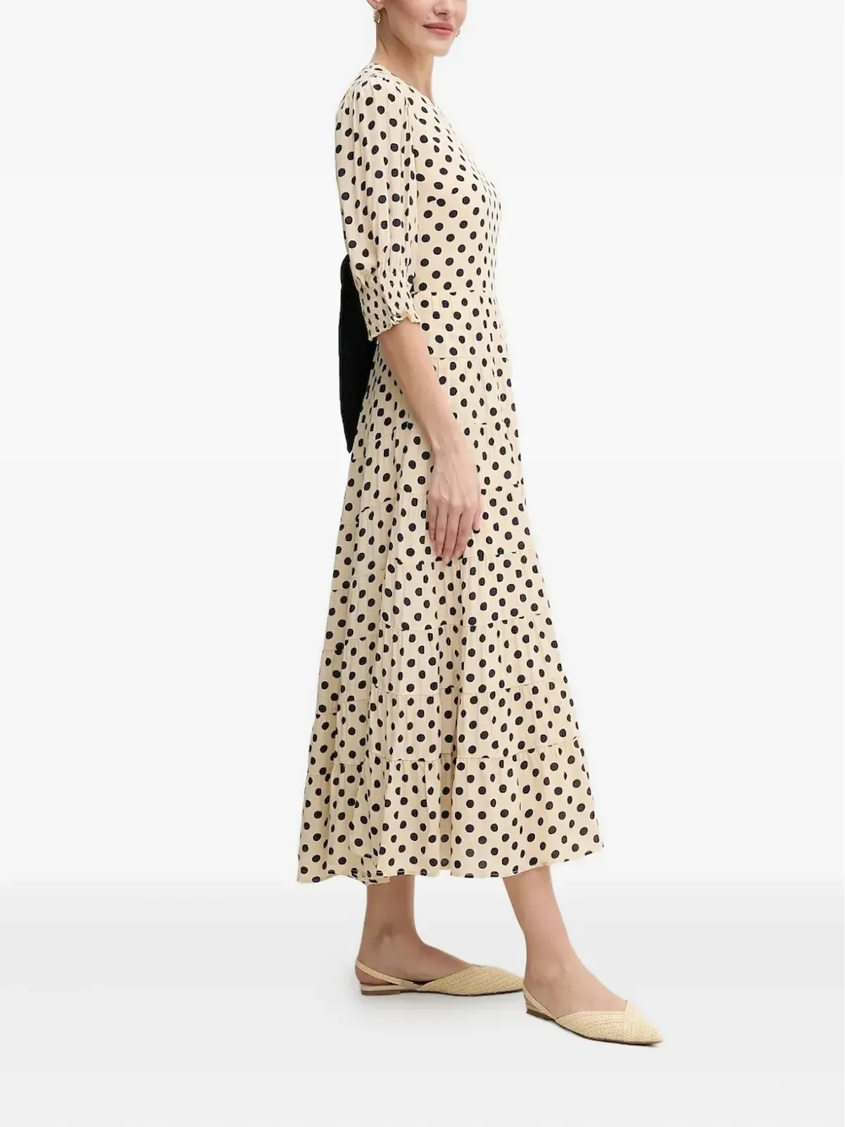 Pedro Del Hierro ポルカドット パフスリーブ ミディドレス - 画像2