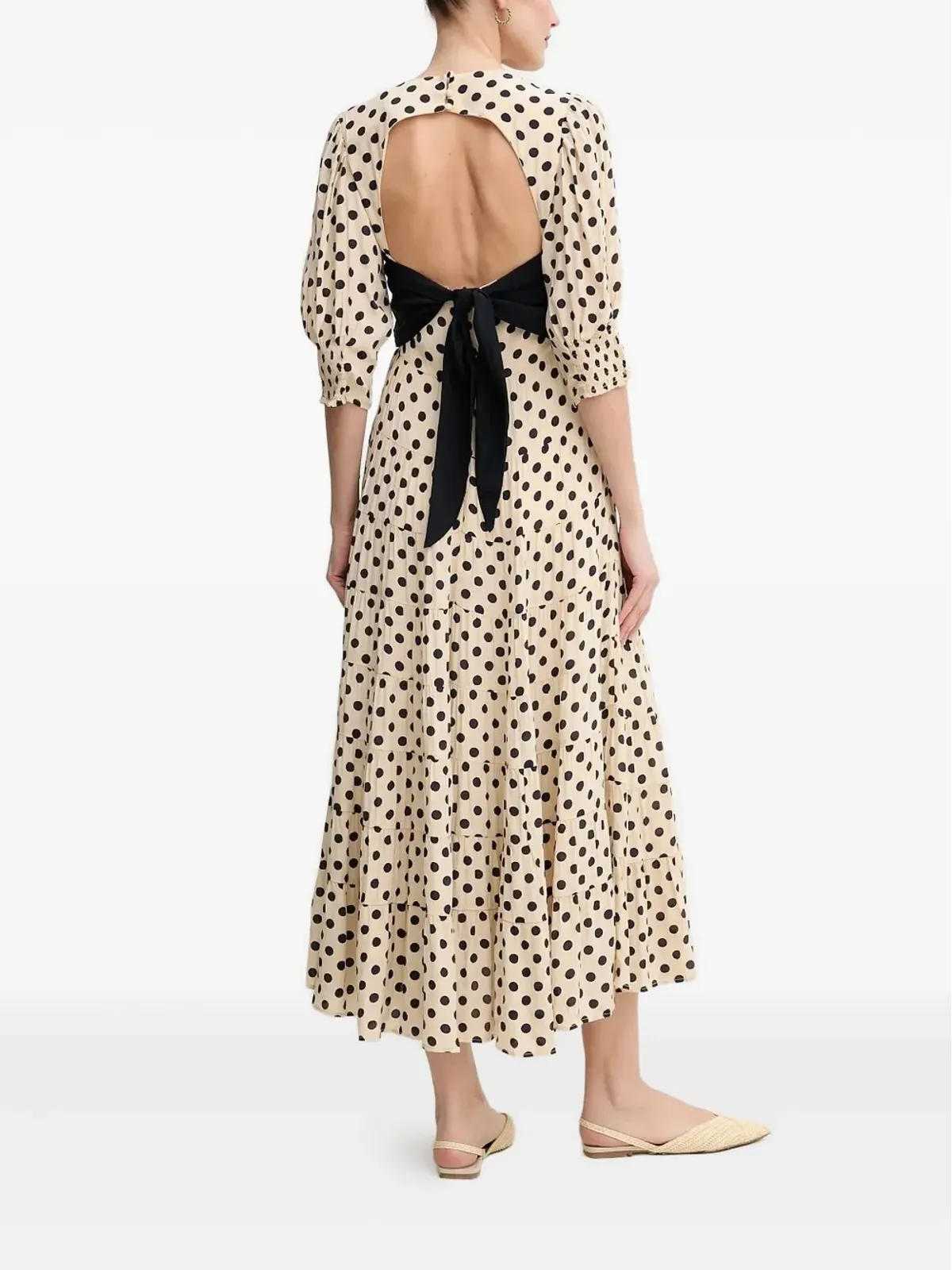 Pedro Del Hierro ポルカドット パフスリーブ ミディドレス - 画像3